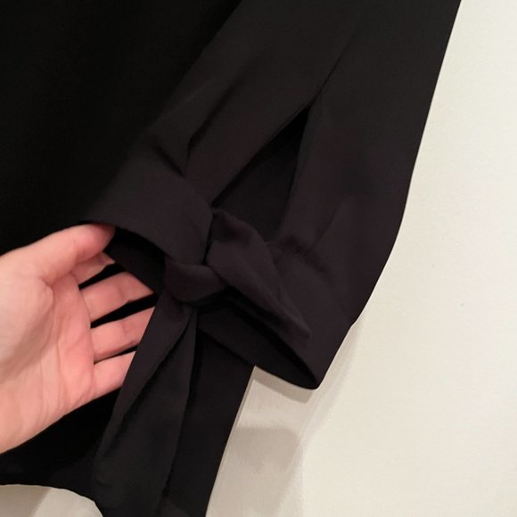 Talbots Black Loose Fitting Blouse - Tie Sleeves - XL. (Like New) - Picture 4 of 16
